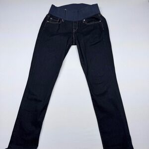 Gap Maternity 1969 Always Skinny Jeans Dark Indigo Full Panel 8 Long 29/8L